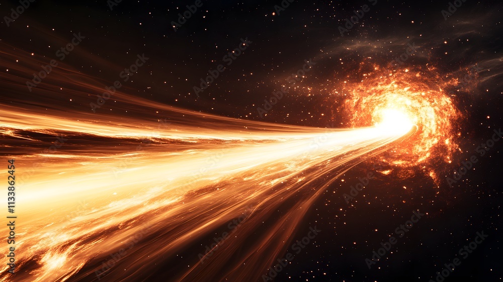 Fiery Cosmic Stream Emerging From Galactic Core Fiery Cosmic Stream Emerging From Galactic Core