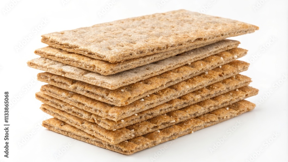 A Stack of Crisp, Whole Grain Crackers Ready to Eat A Stack of Crisp, Whole Grain Crackers Ready to Eat