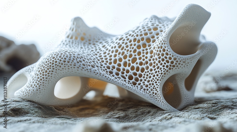 Abstract Porous Structure: 3D Render of Organic Form