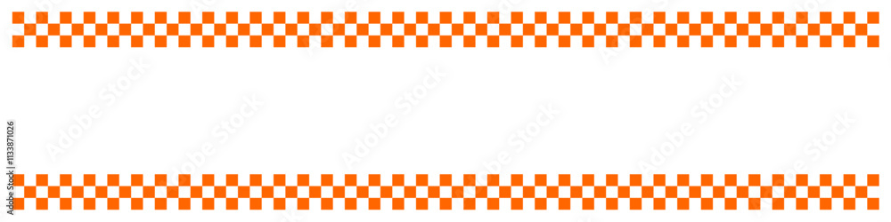 Checkered or Chequered square border frame style geometric seamless pattern. retro style banner poster and flyer for sport or menu