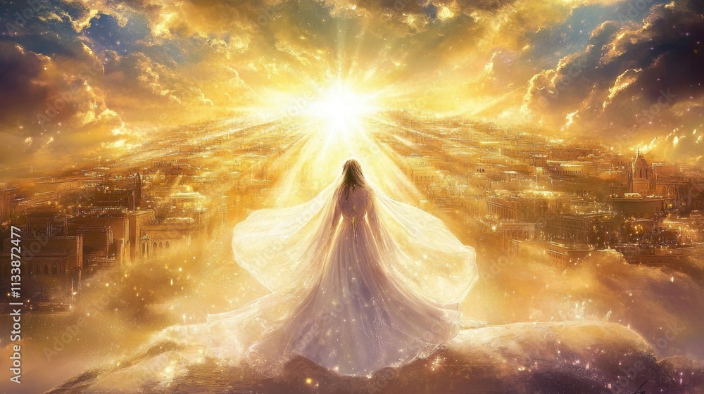 Obraz premium Symbolic Christian artwork depicting the New Jerusalem.