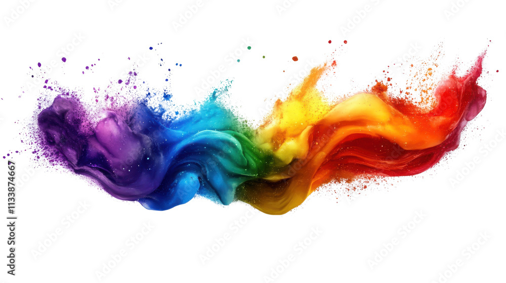 colorful paint splashes isolated on white background colorful paint splashes isolated on white background