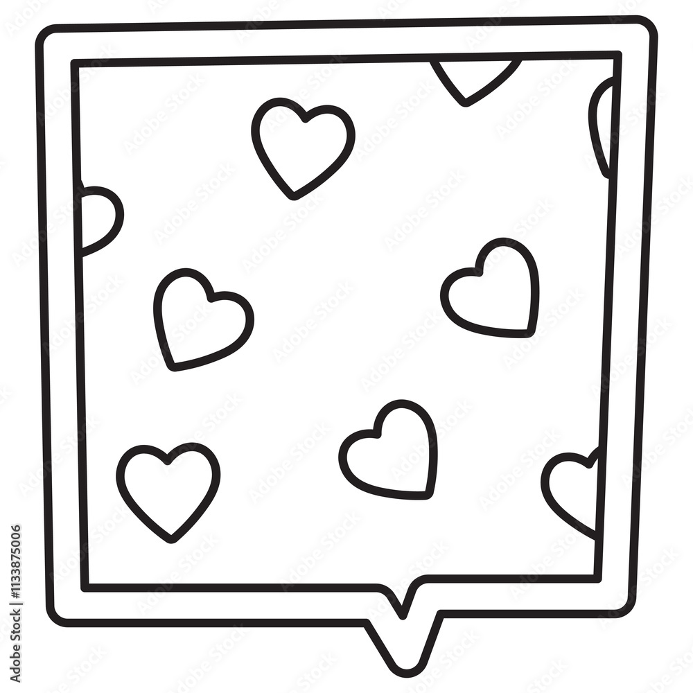 Text bubble outline with heart pattern for kid colouring book, art, painting, name tag, cartoon, chat, comic, text, message, dialogue, sticker, decoration, patch, colouring activity, speech, Valentine Text bubble outline with heart pattern for kid colouring book, art, painting, name tag, cartoon, chat, comic, text, message, dialogue, sticker, decoration, patch, colouring activity, speech, Valentine