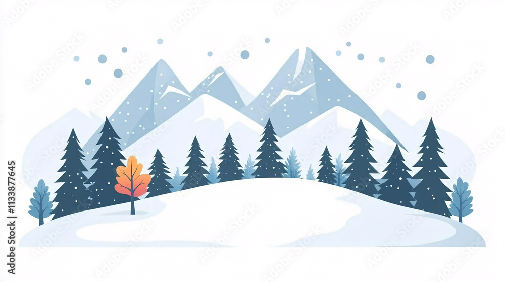 Fototapeta premium winter landscape with forest