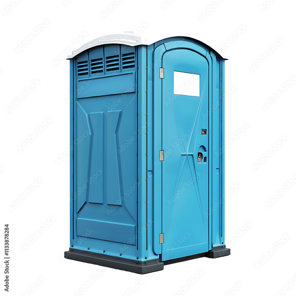 Portable Blue Toilet with Vented Panels on Transparent Background
Portable Blue Toilet with Vented Panels on Transparent Background