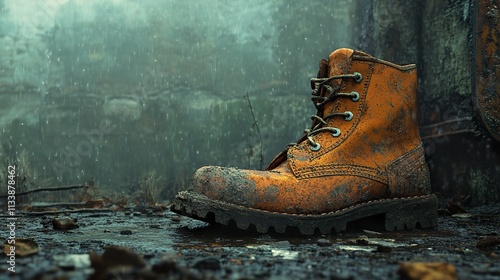 Muddy Boots in the Rain: A Grunge Photography photo