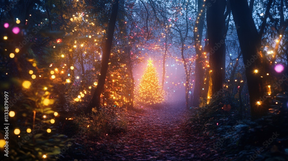 Enchanted Christmas Tree In A Magical Winter Forest Enchanted Christmas Tree In A Magical Winter Forest