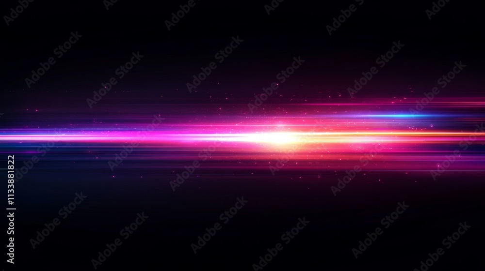 Fototapeta premium Abstract colorful light streaks on black background