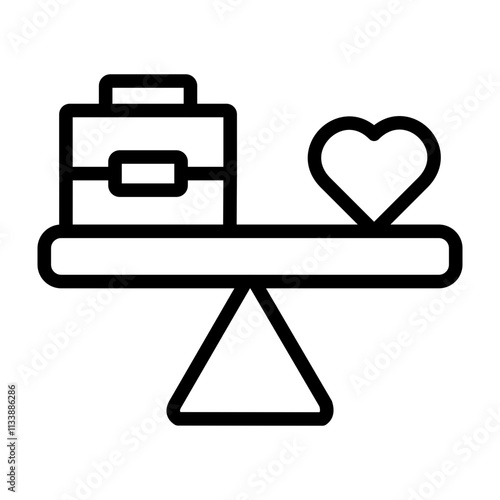WorkLife Balance Vector Line Icon Design