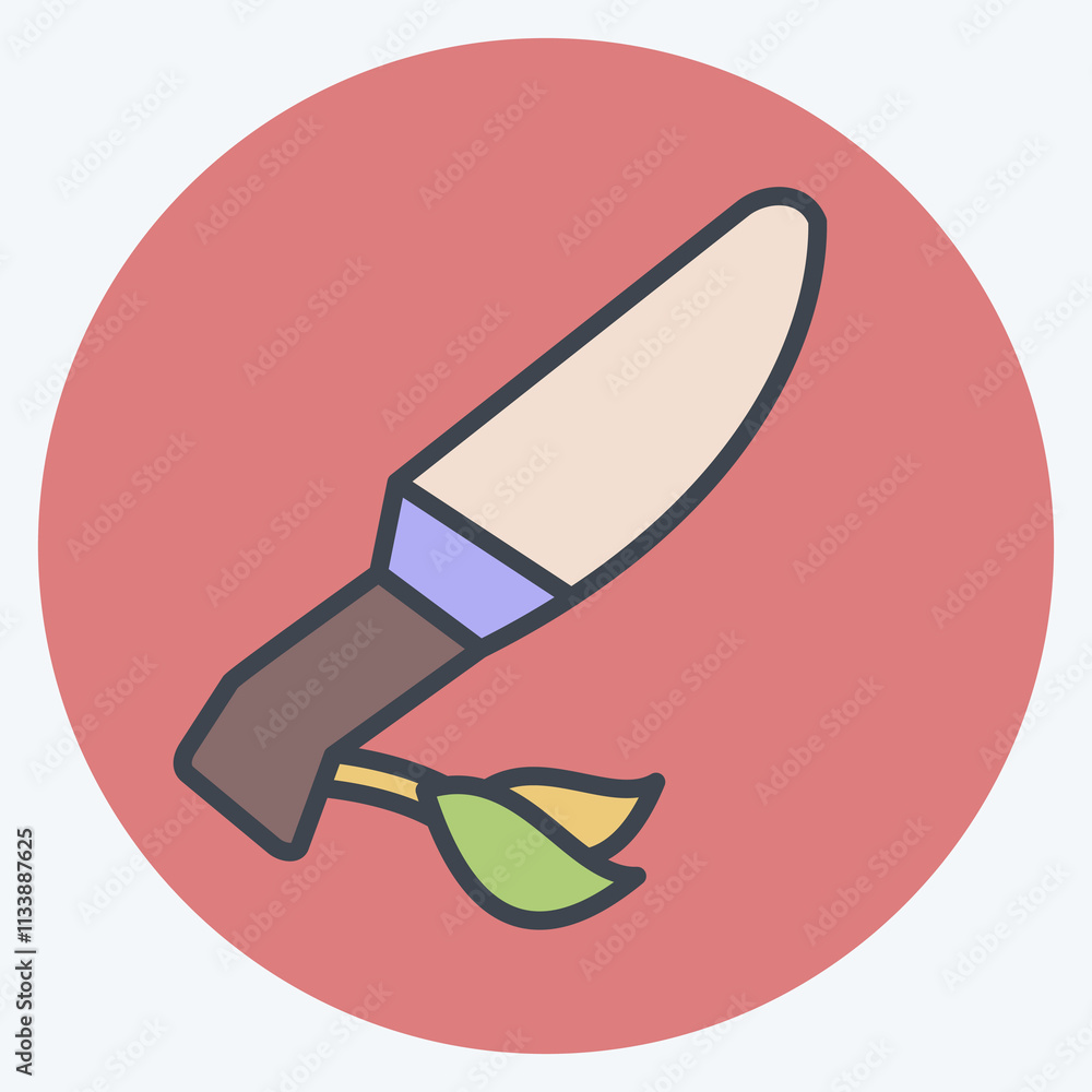 Icon Knife. related to Native American symbol. color mate style. design editable Icon Knife. related to Native American symbol. color mate style. design editable