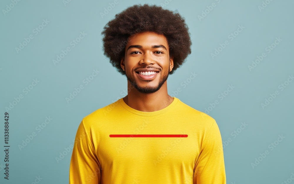 A man with a beard is smiling and wearing a t-shirt A man with a beard is smiling and wearing a t-shirt