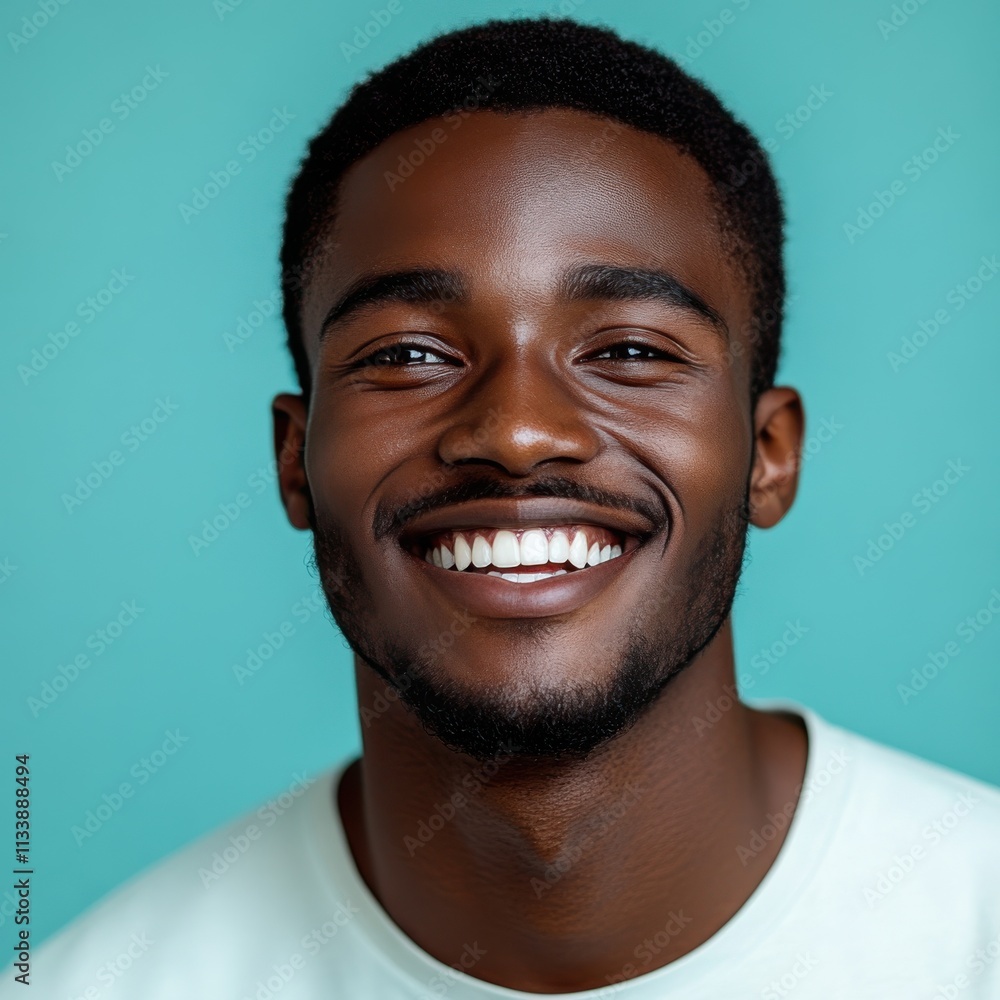 A man with a beard is smiling and wearing a t-shirt A man with a beard is smiling and wearing a t-shirt