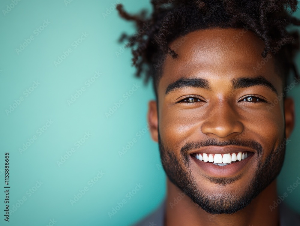 A man with a beard is smiling and wearing a t-shirt A man with a beard is smiling and wearing a t-shirt