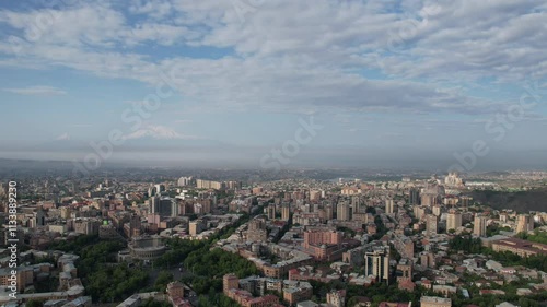 Wallpaper Mural Time laps of clouds floating above central part of Yerevan and Mount Ararat on a sunny summer morning. Armenia. Torontodigital.ca