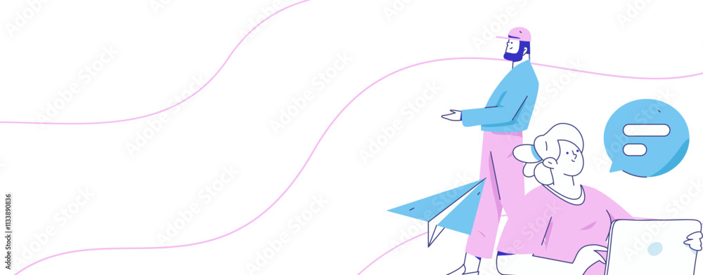 Communicate with consultants flat vector character concept operation hand drawn illustration
Communicate with consultants flat vector character concept operation hand drawn illustration