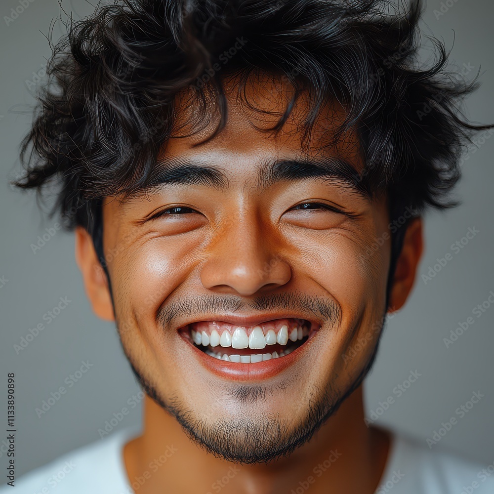 man with casual t-shirt is smiling at the camera, solid color background man with casual t-shirt is smiling at the camera, solid color background