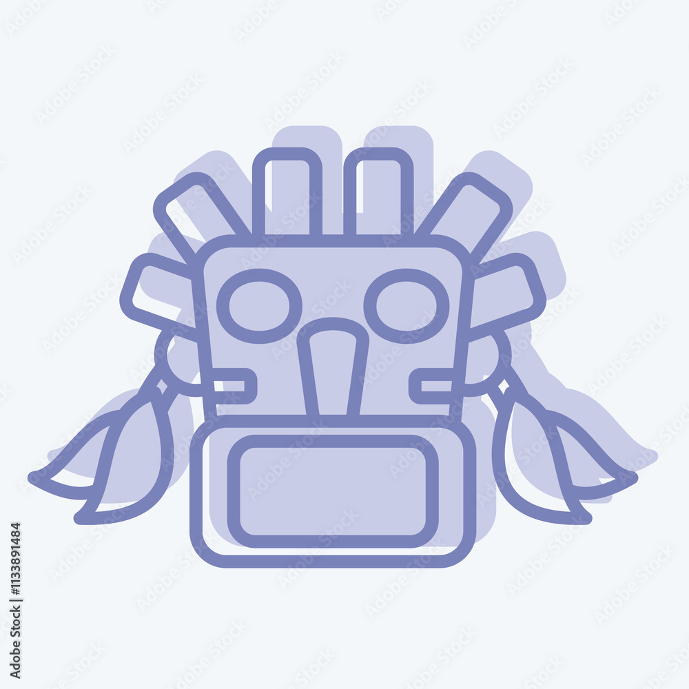 Icon Mask. related to Native American symbol. two tone style. design editable Icon Mask. related to Native American symbol. two tone style. design editable