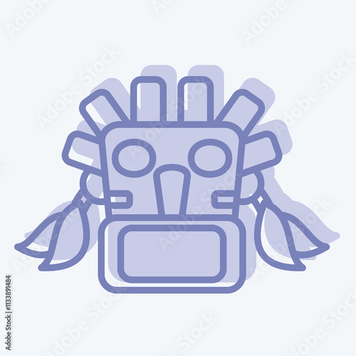 Icon Mask. related to Native American symbol. two tone style. design editable