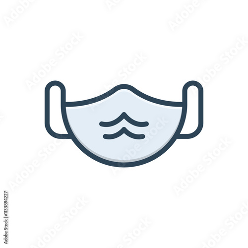 Color illustration icon for medical mask