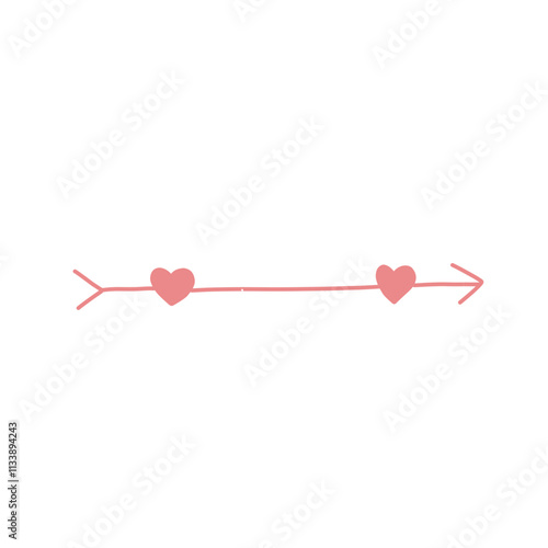 Arrow and heart icon illustration