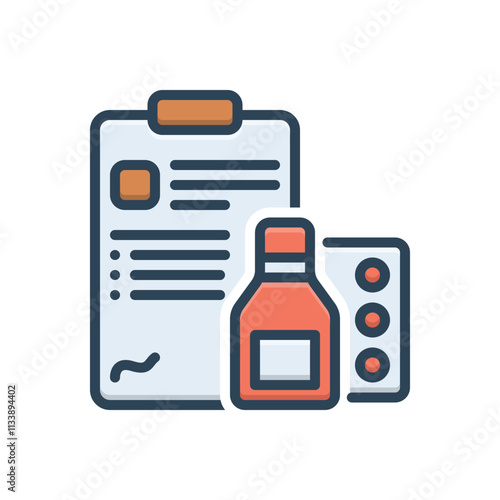 Color illustration icon for medicine