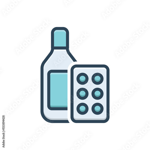 Color illustration icon for medicine
