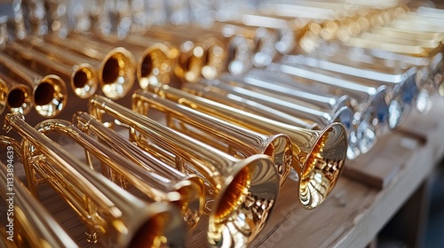 Gleaming Trumpets: A Symphony of Brass Instruments photo