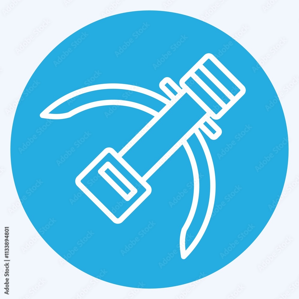 Icon Crossbow. related to Native American symbol. blue eyes style. design editable Icon Crossbow. related to Native American symbol. blue eyes style. design editable