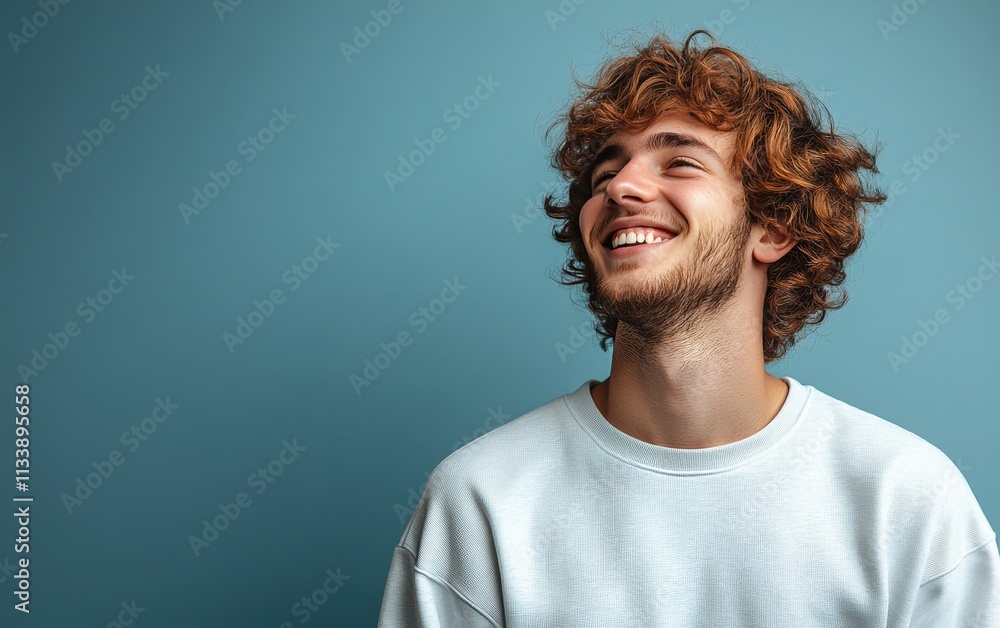 man with casual t-shirt is smiling at the camera, solid color background man with casual t-shirt is smiling at the camera, solid color background