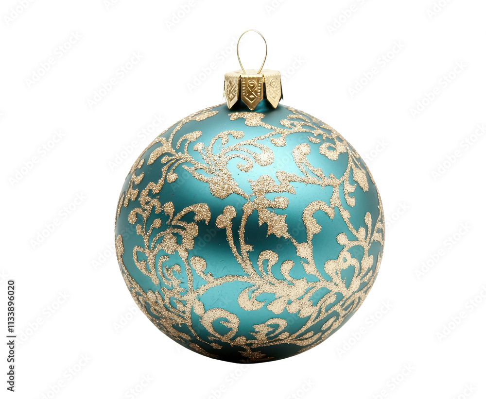 Beautiful turquoise Christmas ornament with intricate gold patterns, perfect for festive decor. PNG transparent. Beautiful turquoise Christmas ornament with intricate gold patterns, perfect for festive decor. PNG transparent.