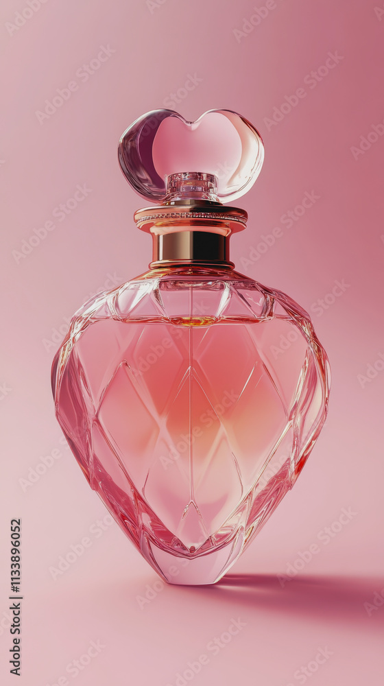 Valentine?s Day Concept Pink Perfume Bottle with Heart-Shaped Top for Romantic Gift Ideas, Perfume Advertising, and Love-Themed Marketing Perfect for Special Occasions Valentine?s Day Concept Pink Perfume Bottle with Heart-Shaped Top for Romantic Gift Ideas, Perfume Advertising, and Love-Themed Marketing Perfect for Special Occasions