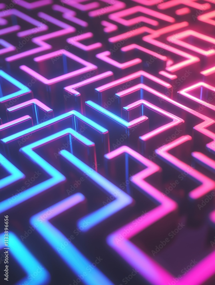 Neon Labyrinth: Futuristic Business Puzzle Neon Labyrinth: Futuristic Business Puzzle