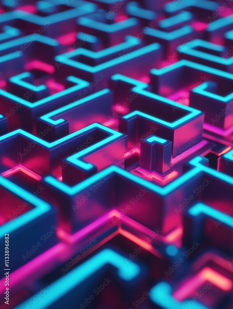 Neon Labyrinth: Futuristic Business Puzzle Neon Labyrinth: Futuristic Business Puzzle