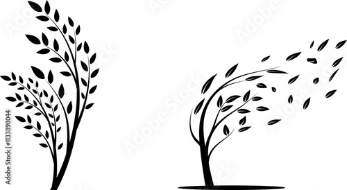 tree sihlouette vector art design photo