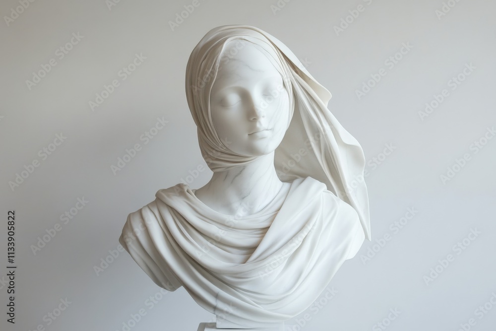 elegant white sculpture of a woman with draped fabric elegant white sculpture of a woman with draped fabric