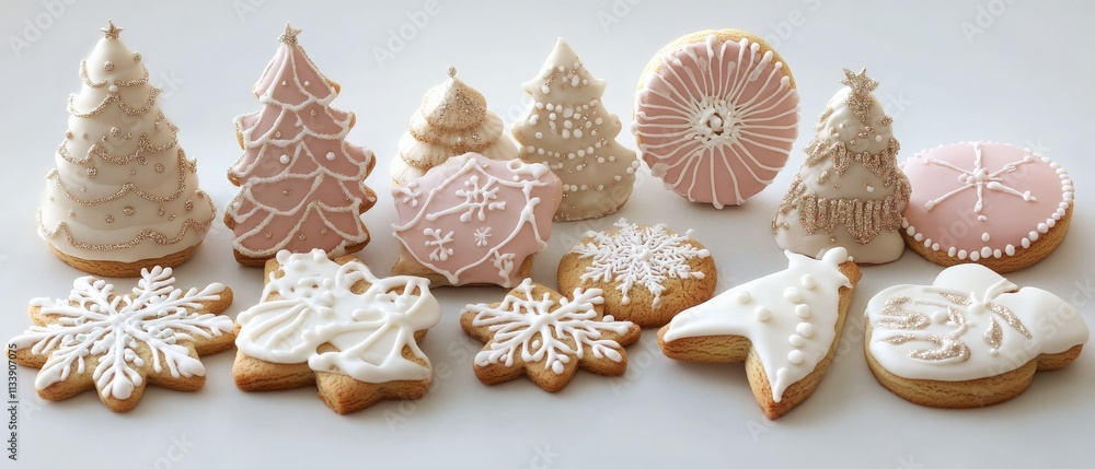 Fototapeta premium decorative holiday cookies with intricate designs