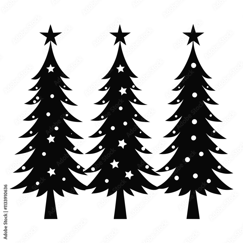 Obraz premium set of christmas trees