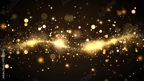 Luxury Golden Glitter Wave Background with Light Effects