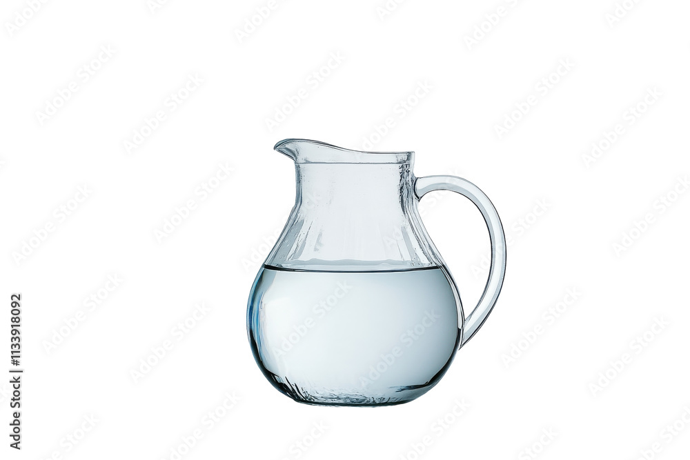 Clear Glass Jug of Water Filled to the Top, Perfect for Hydration and Serving at Meals with isolated on transparent background Clear Glass Jug of Water Filled to the Top, Perfect for Hydration and Serving at Meals with isolated on transparent background