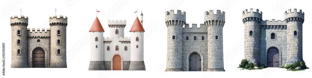 Collection of Majestic Medieval Castles in Different Architectural Styles and Designs Featuring Historic Stone Structures Turrets Towers and Fairytale like Landscapes Collection of Majestic Medieval Castles in Different Architectural Styles and Designs Featuring Historic Stone Structures Turrets Towers and Fairytale like Landscapes