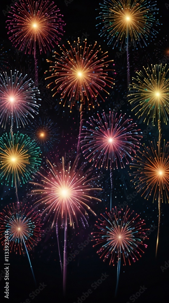 Fototapeta premium fireworks on the night sky