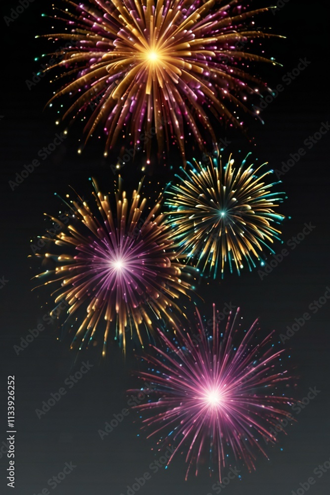 Fototapeta premium fireworks on the night sky
