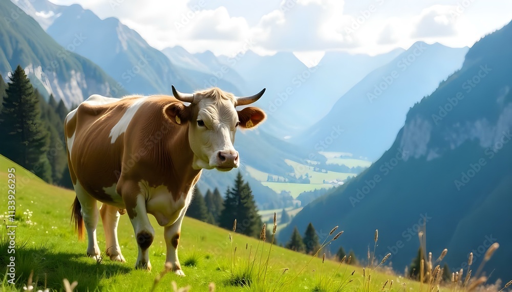 cow in the mountains