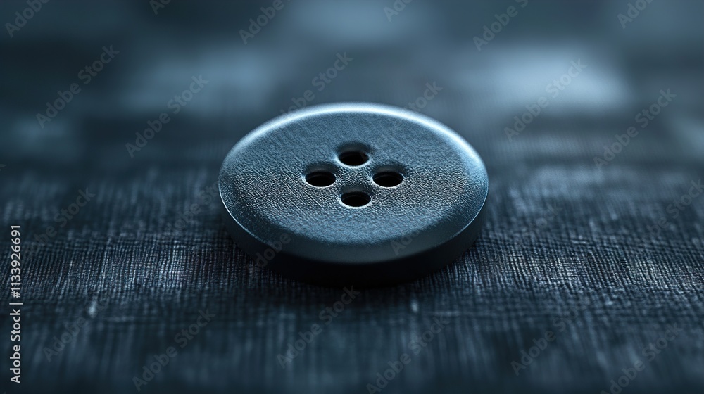 Dark Blue Button Macro Photography: Detailed Close-up Dark Blue Button Macro Photography: Detailed Close-up