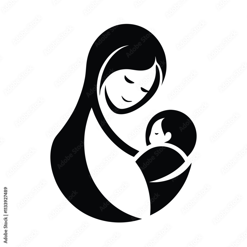 Mother and Baby Care Silhouette Vector Art Illustration - Loving Bond and Tender Moments Mother and Baby Care Silhouette Vector Art Illustration - Loving Bond and Tender Moments