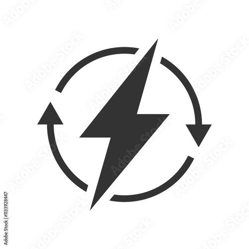 Auto supply power battery energy or lightning bolt icon isolated vector illustration
