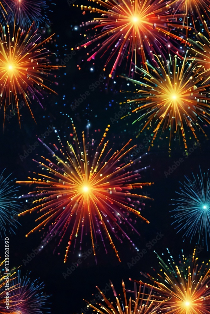 Naklejka premium fireworks in the night sky