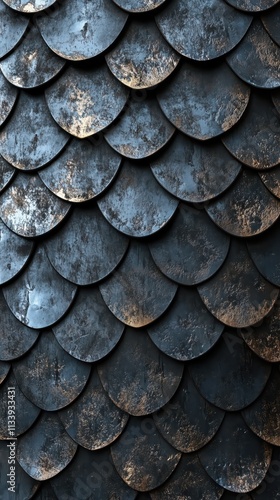 Wallpaper Mural Weathered Fish Scale Roof Tiles Torontodigital.ca