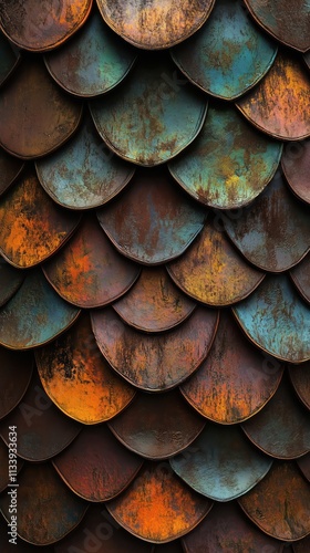 Wallpaper Mural Rusty Fish Scale Metal Texture Torontodigital.ca