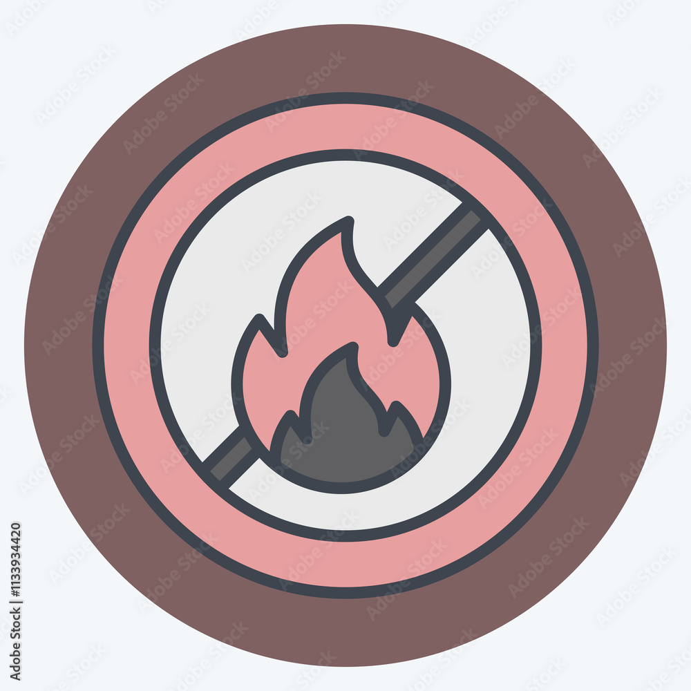Icon Fireproof. related to Fabric symbol. color mate style. simple design editable